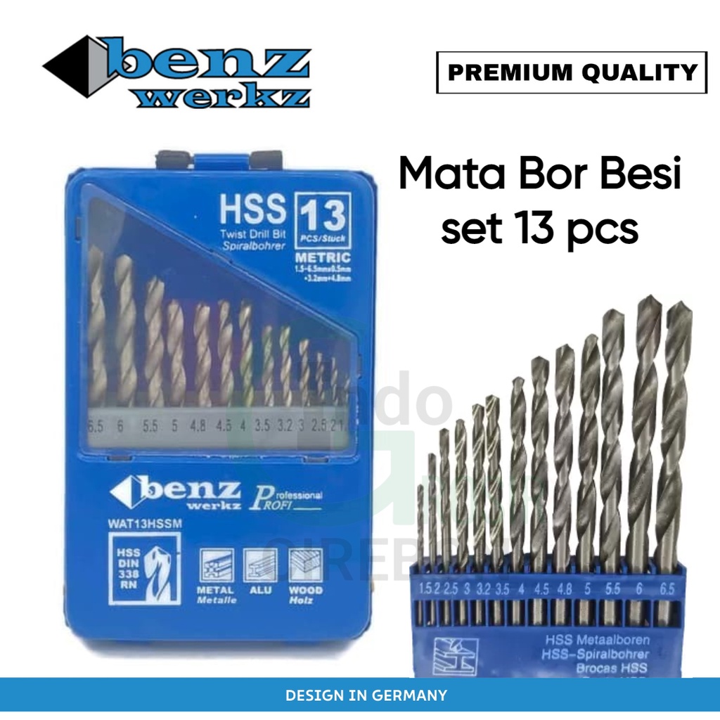 BENZ mata bor besi alumunium 13pcs set 1,5 - 6,5 mm BZ 7060