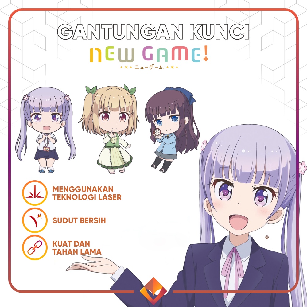 GANCI New Game! CHIBI Keychain Gantungan Kunci Game Anime Slice of Life