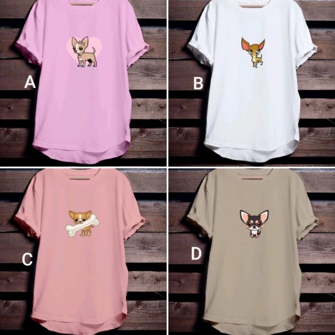 Kaos anjing cihuahua baju anjing cihuahua kaos wanita lucu kaos doggy