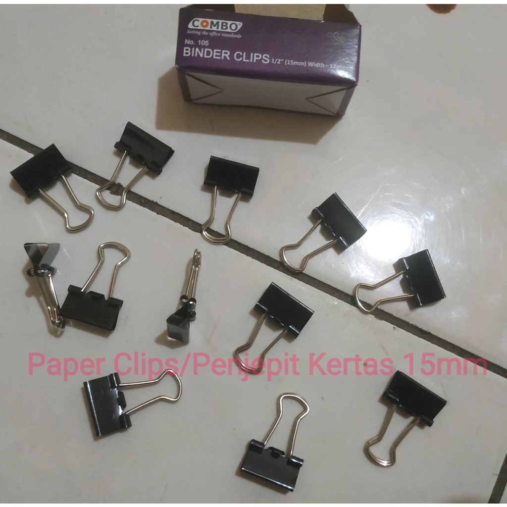 

Binder Clips/ Penjepit Kertas/ Klip Hitam 15 mm