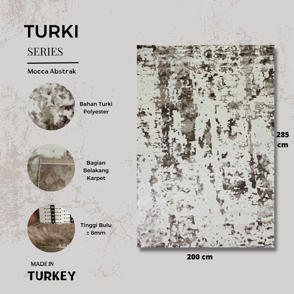 Karpet Turki Import Permadani 200x285 Mocca Abstrak Karpet Import Turki