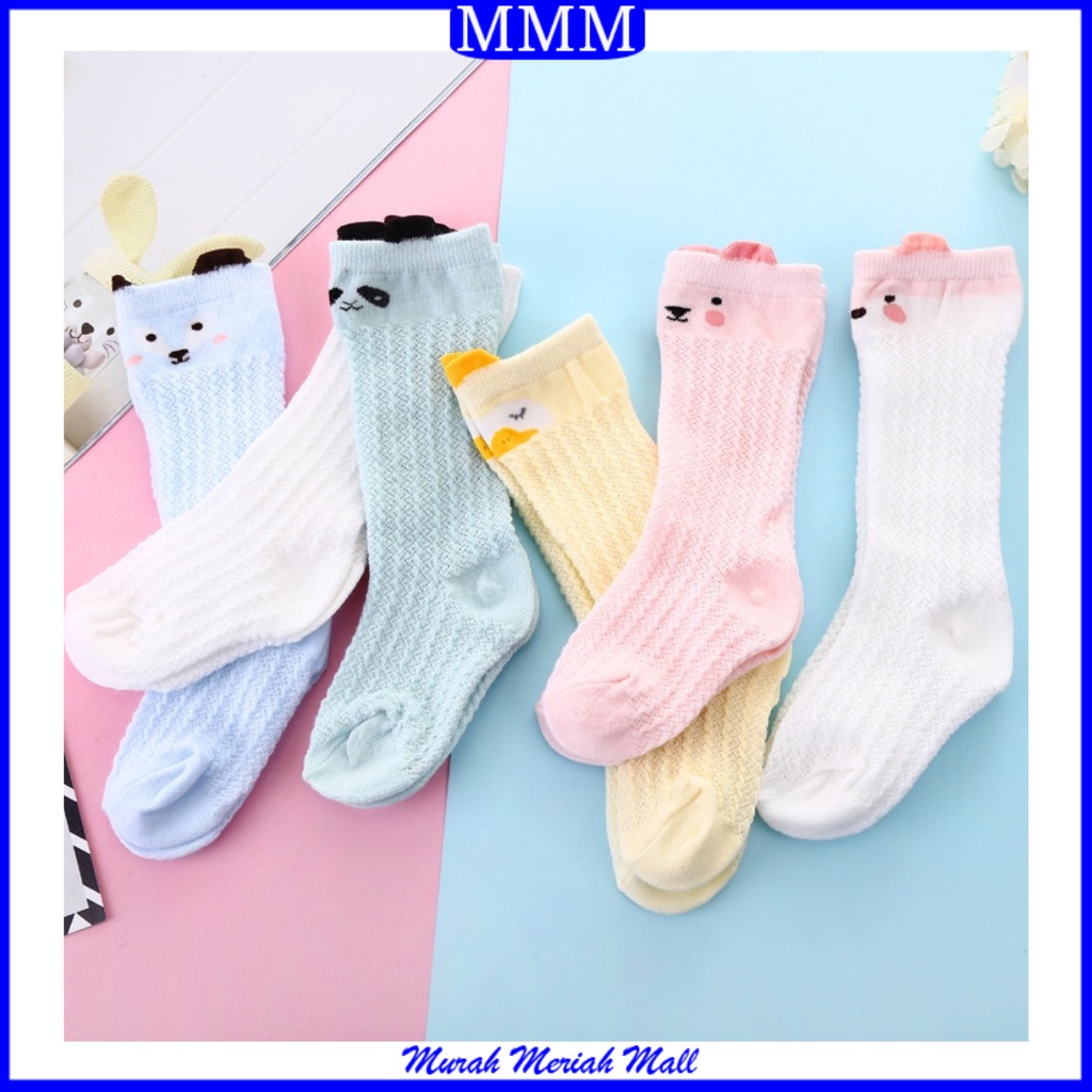 MMM  Kaos Kaki Bayi Panjang Karakter Hewan 6474 Kaos Kaki Anak Perempuan Laki Laki Motif Animal Lucu Bahan Jaring Baby Socks Kids Cute Unik Anti Slip Murah Import