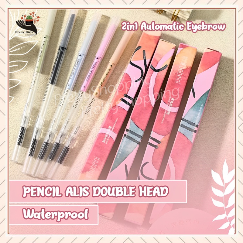 Pretty Pensil Alis Double Head Eyebrow Pencil/ Pencil Eyebrow 2IN Automatic Waterproof/Eye long lasting