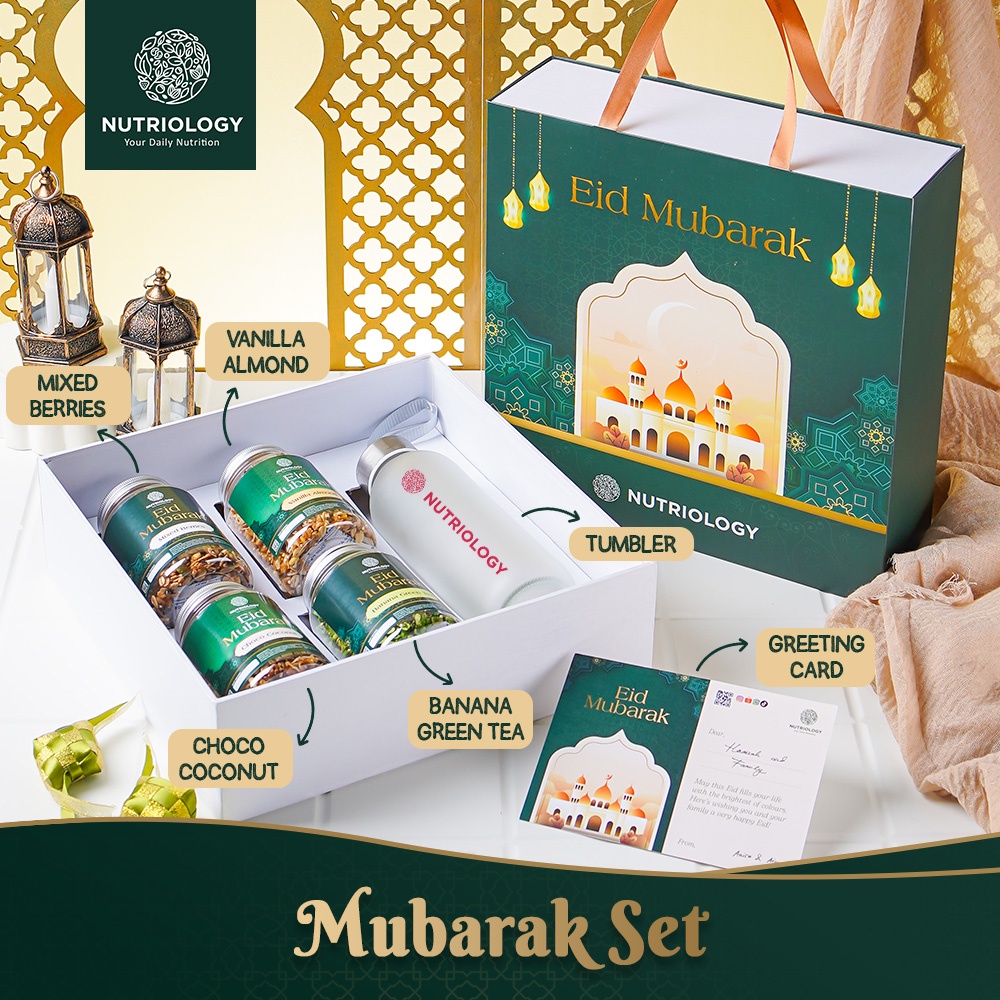 Parcel Bingkisan Parsel Gift Hamper Hadiah Lebaran Idul Fitri Granola Nutriology Mubarak Set