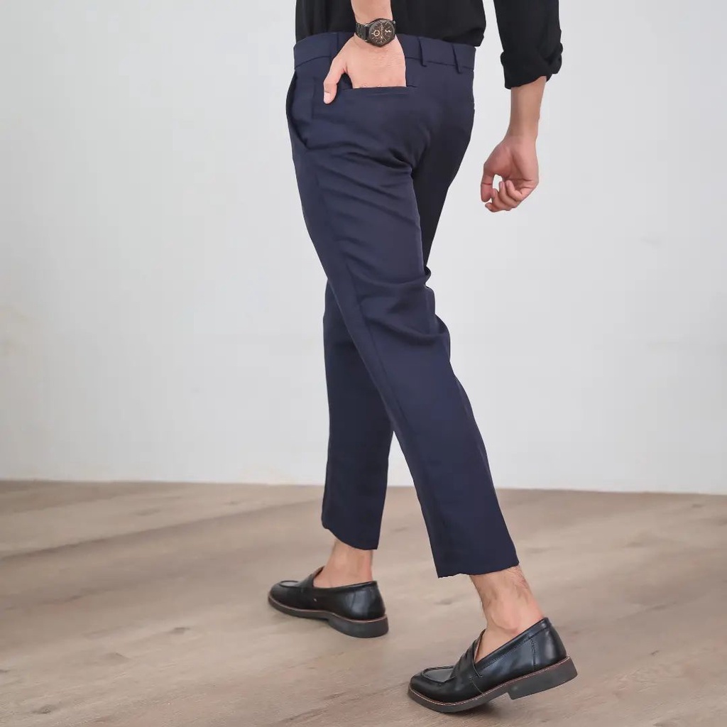 CELANA KERJA KANTOR FORMAL BAHAN KAIN ANGKLE PANTS SLIMFIT PRIA SIZE STANDAR DAN JUMBO