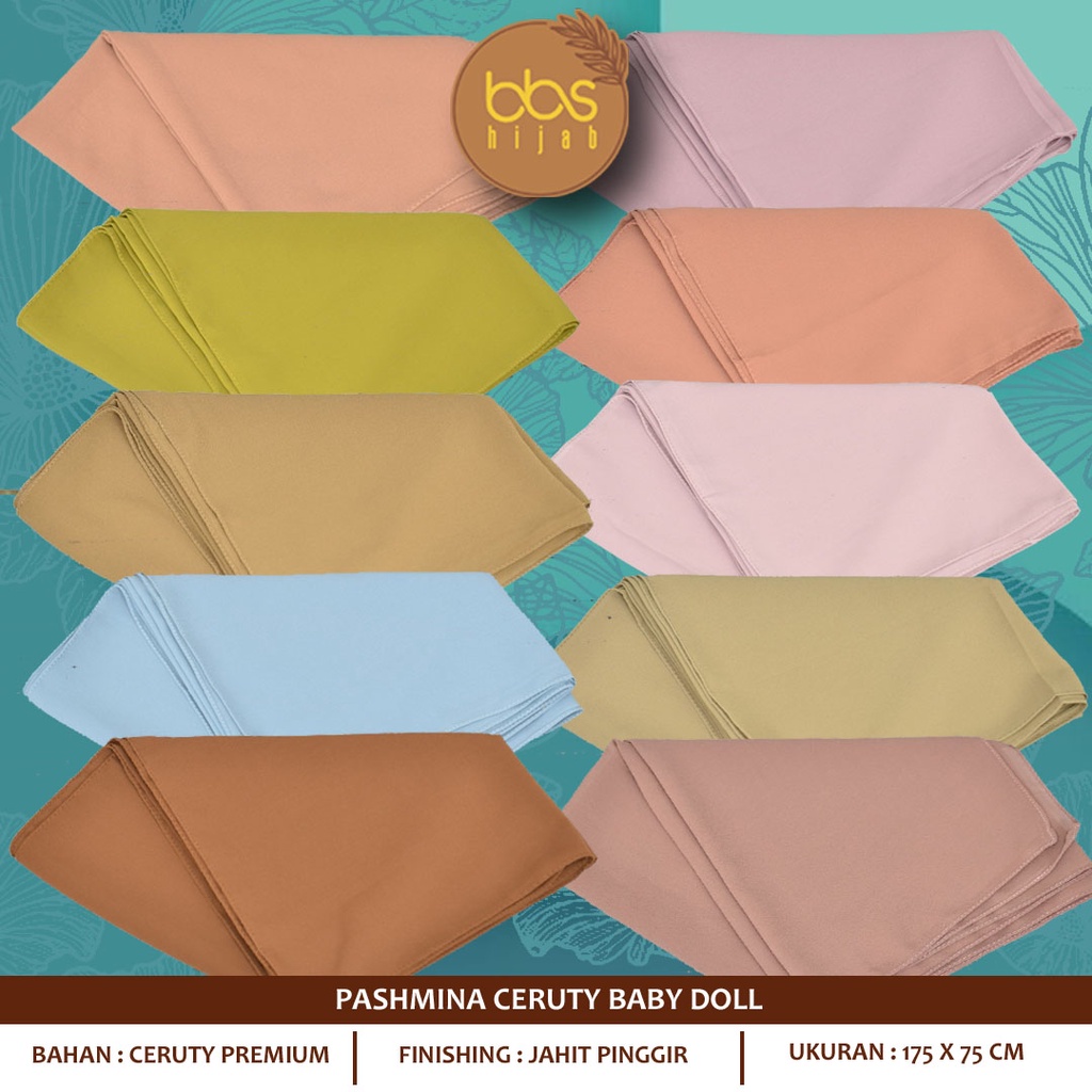 PASHMINA CERUTY BABY DOLL PREMIUM PASHMINA BABY DOLL POLOS PASHMINA CERUTY JAHIT PINGGIR PASHMINA POLOS CERUTY