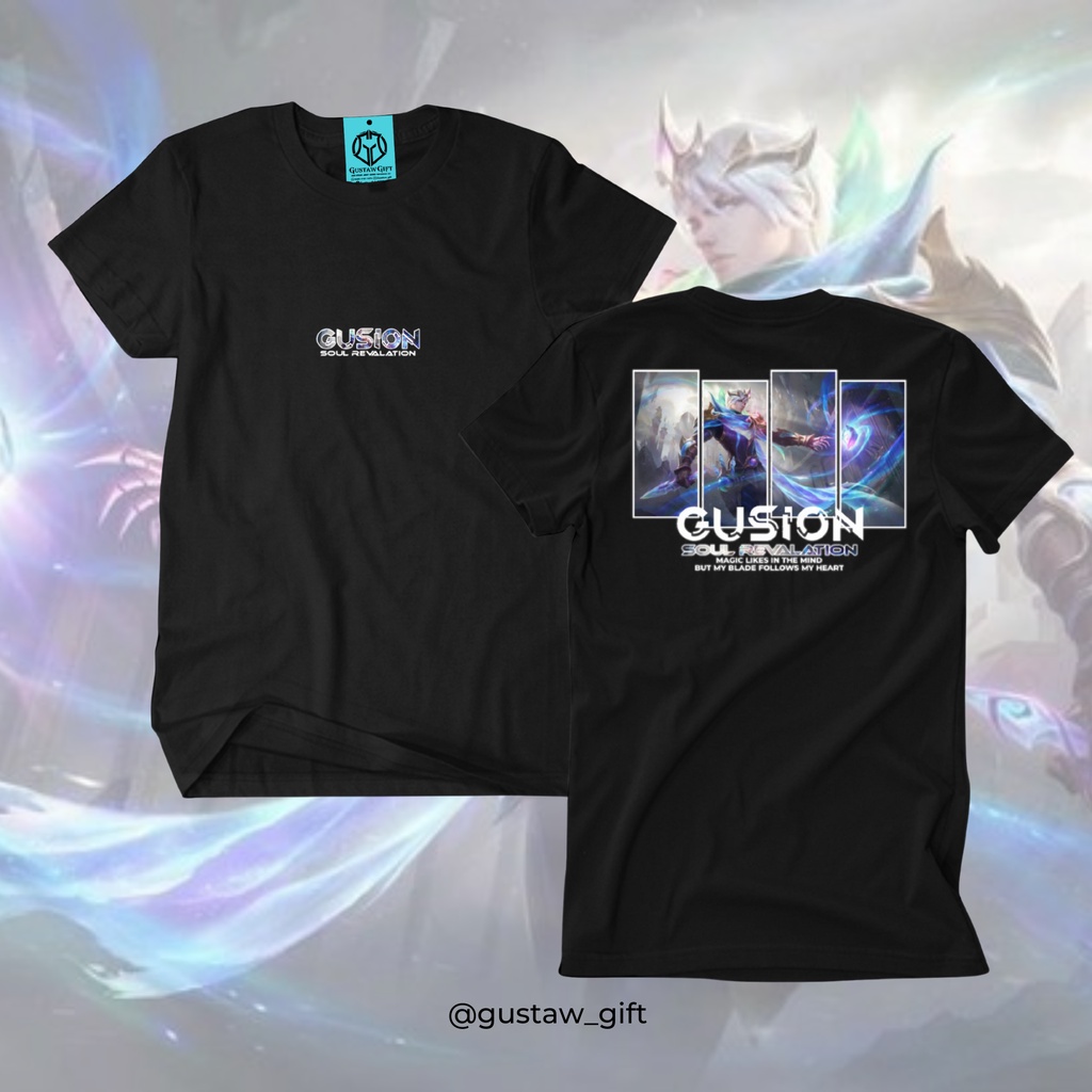GG T-Shirt GUSION Epic skin Soul Revalation Mobile Legends Kaos Custom Katun Slim-fitting