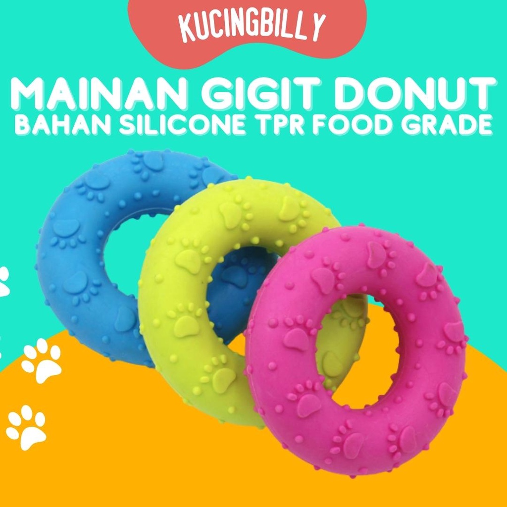 DONAT MAINAN GIGITAN ANJING KUCING donut karet silikon