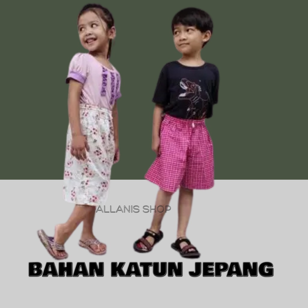 CELANA PENDEK ANAK MOTIF USIA 1-13 TAHUN BAHAN KATUN JEPANG KOLOR
