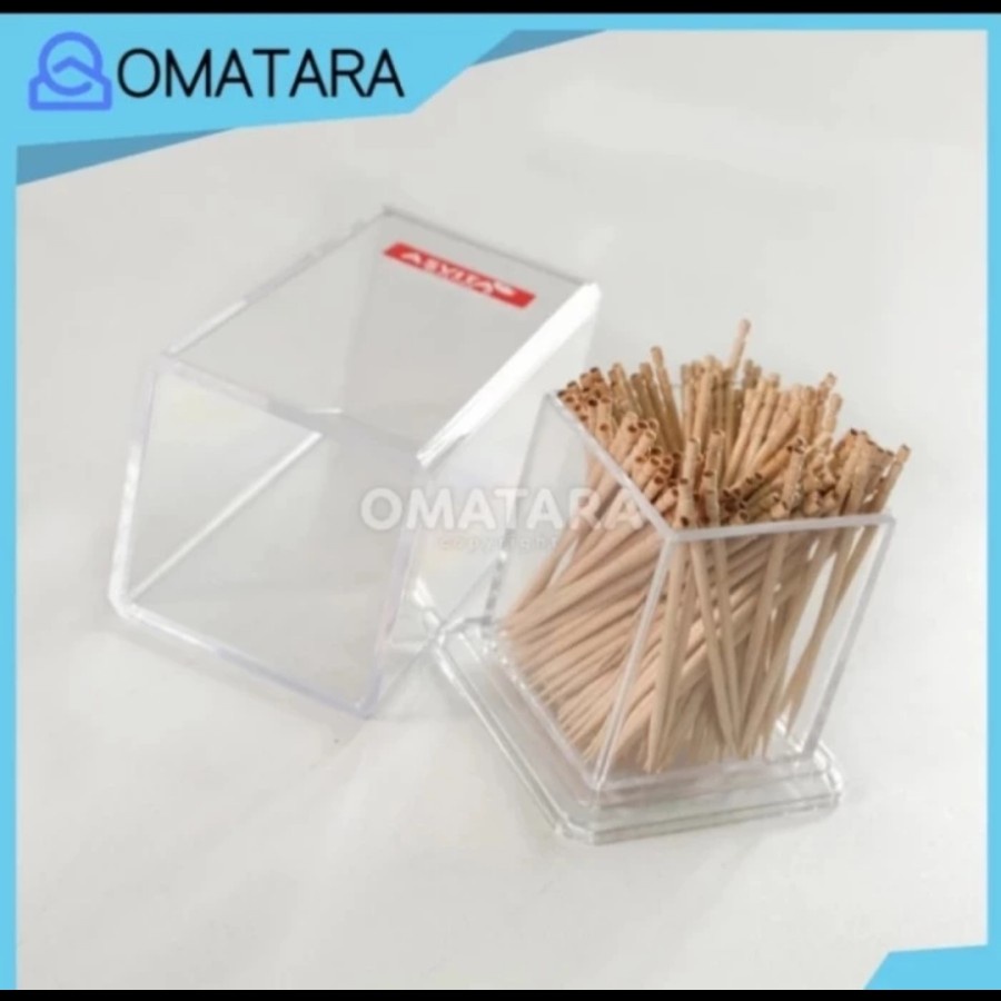 Asvita Tusuk Gigi Segi Model Kotak Bahan Akrilik