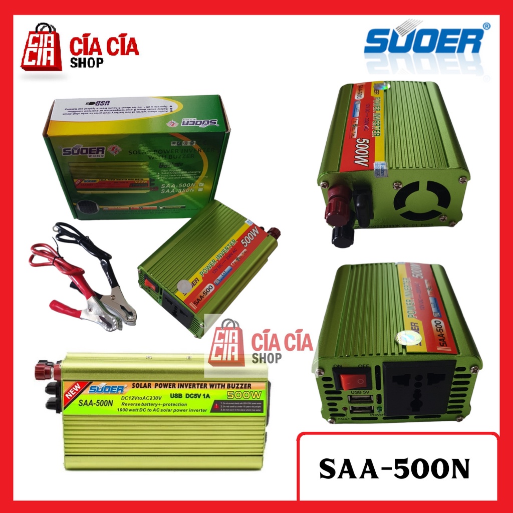 Power inverter suoer 500w DC to AC 12v to 220v SAA-500N Inverter with Buzzer Inverter 500 Watt