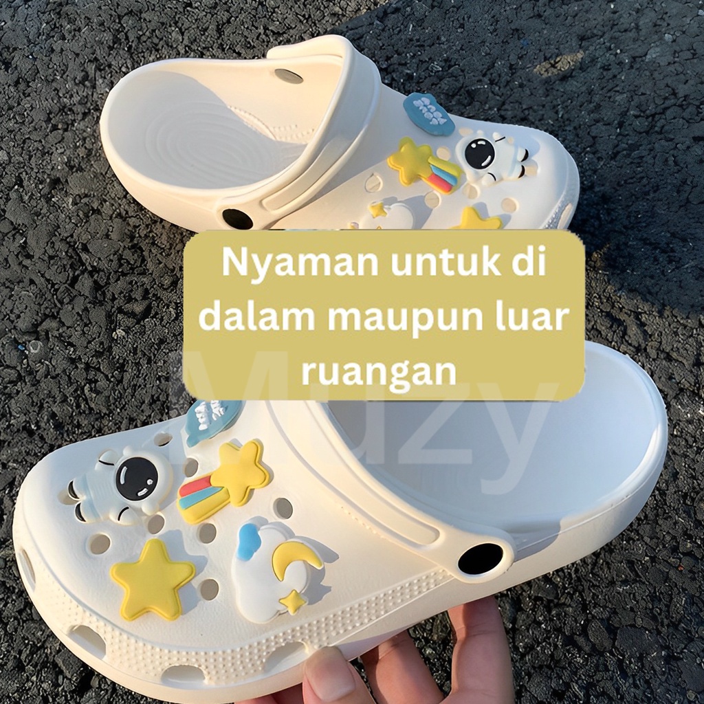 HOT DEALS MUZY SANDAL LUBANG SANDAL WANITA SANDAL RUMAH SANDAL TALI BELAKANG SANDAL SLOP WANITA