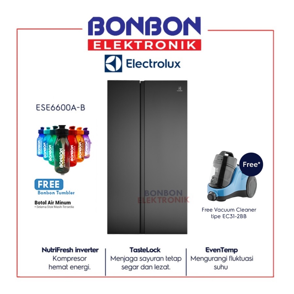 Electrolux Kulkas Side by Side 624L ESE6600A-BID / ESE6600A BID