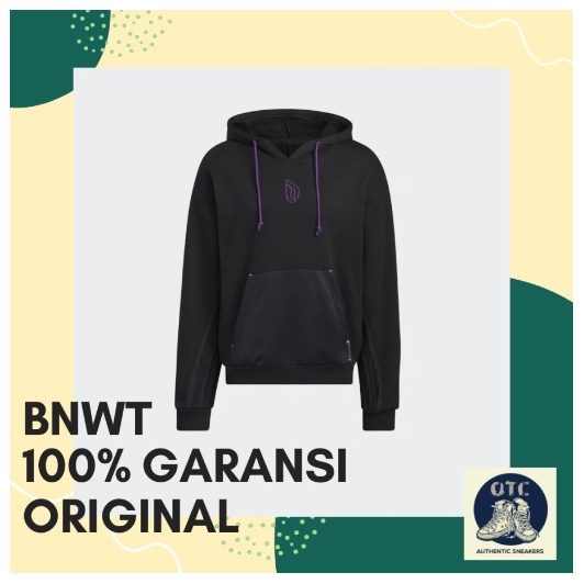 SWEATER HOODIE ADIDAS X DAMIAN LILLARD DAME 8 INN HDY BLACK 100% Original Authentic Resmi BNWT - HE5