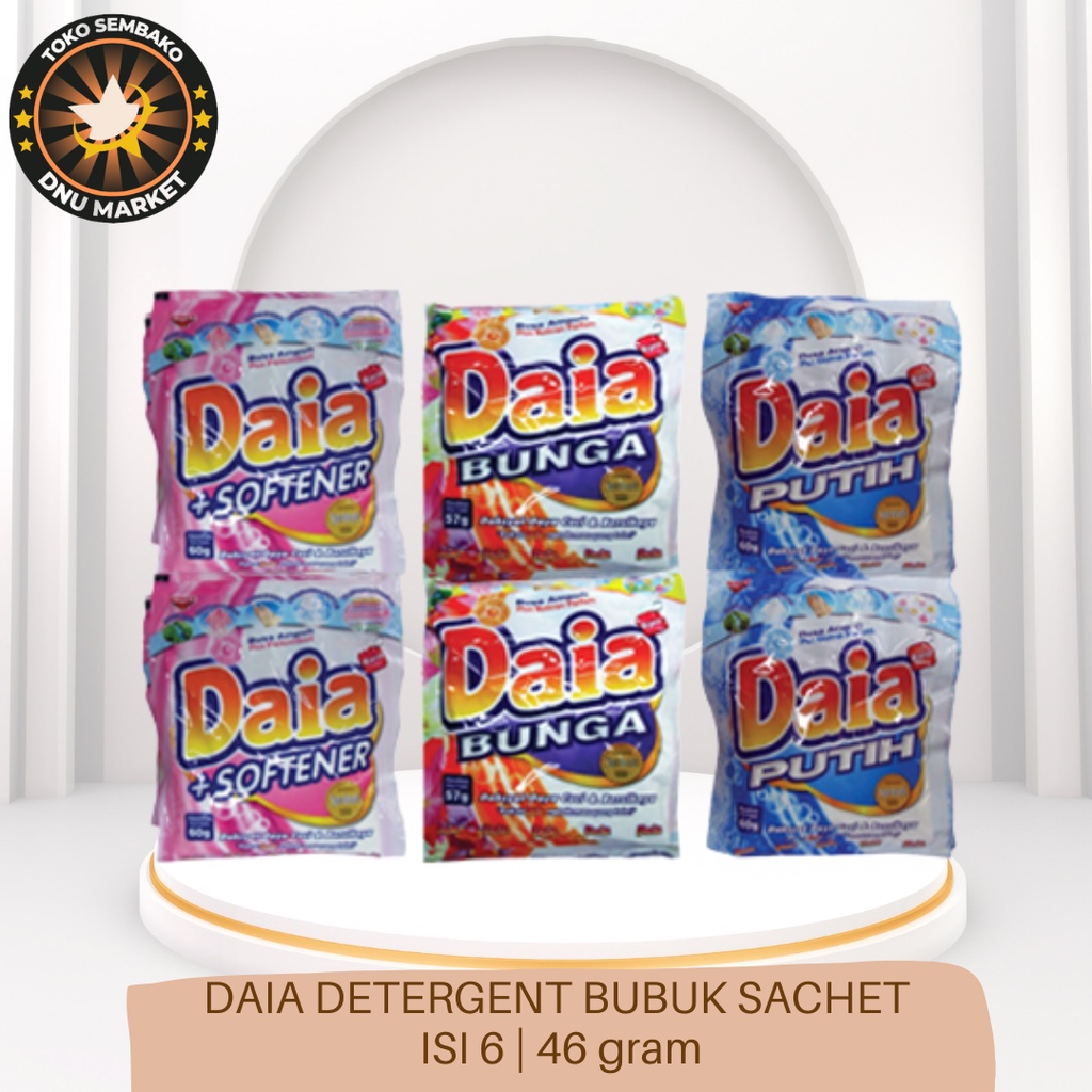 DETERGENT DAIA BUBUK SACHET | DAIA PUTIH | DAIA LEMON | DAIA FLORAL BLOSSOM | DAIA BUNGA | DAIA SOFT