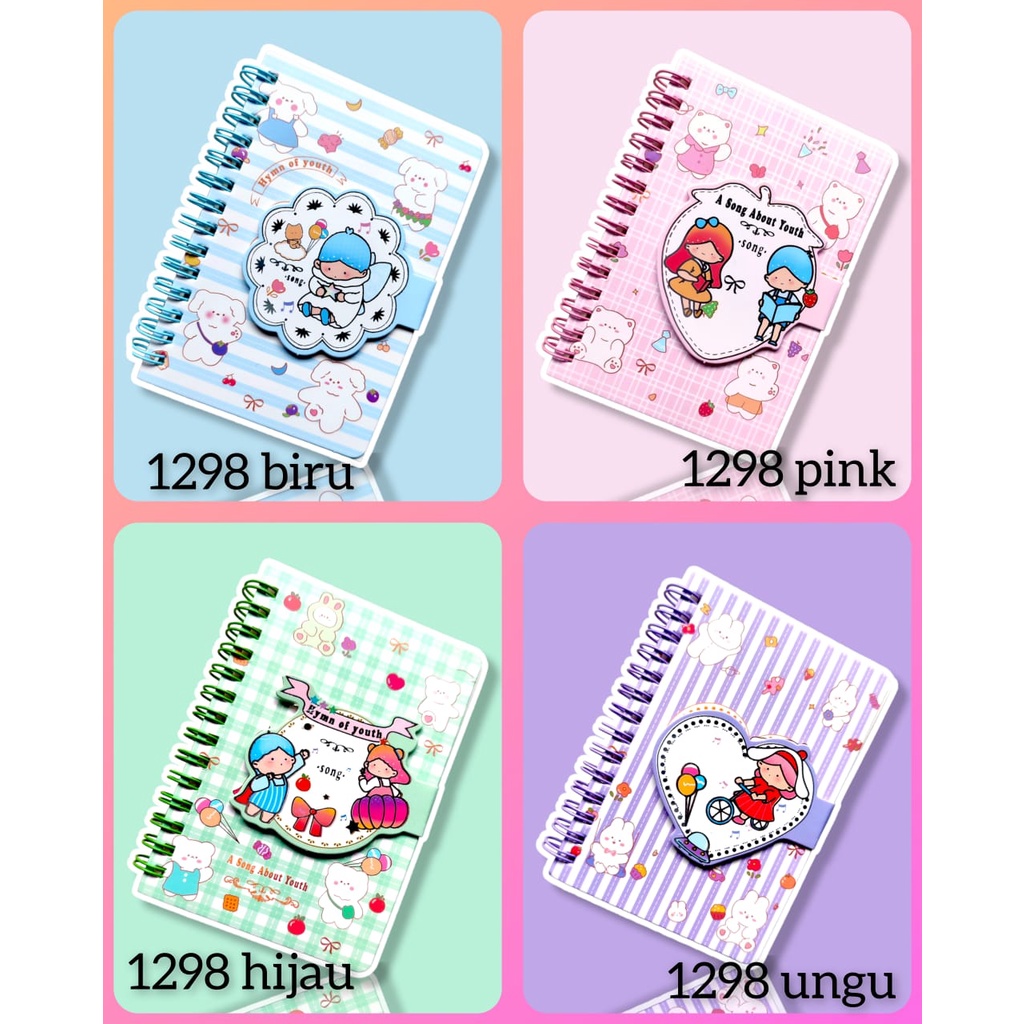 

HS- BINDER NOTEBOOK LUCU | CARTOON DIARY | MEMO MINI BINDER BOOK | NOTEBOOK | MINIBOOK | MEMO KECIL | BUKU MEMO LUCU