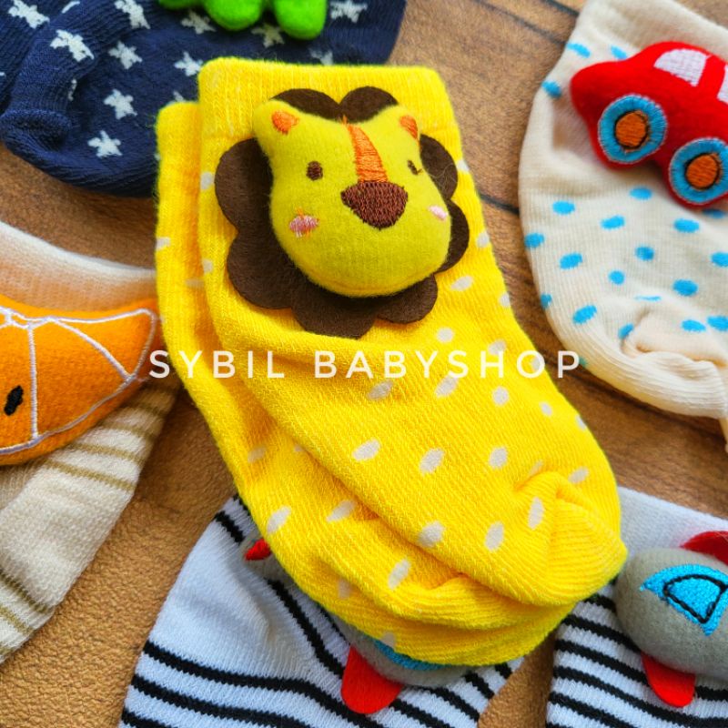 Kaos Kaki Bayi Baby 3in1 (isi 3) Motif CEWE / COWO RANDOM 3 PASANG BONEKA KECIL