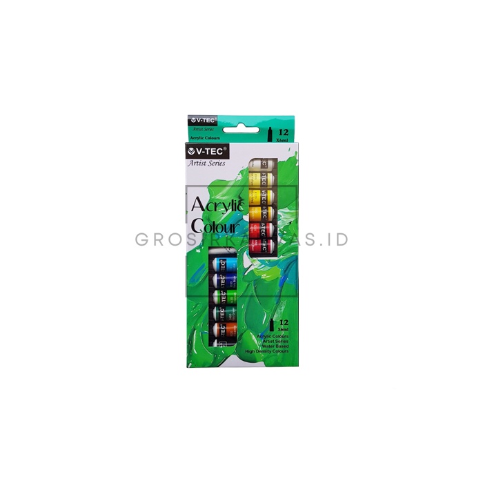 

Grosir Cat Acrylic V-Tec 12 Warna Colors - Cat Akrilik V Tec Paint Set VT-612A