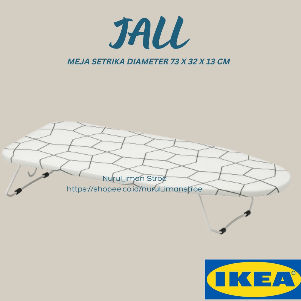 JALL MEJA SETRIKA IKEA 73x32x13 CM BISA GANTUNG LIPAT PORTABLE ALAS STRIKA SETRIKAAN GOSOK BAJU PAKA