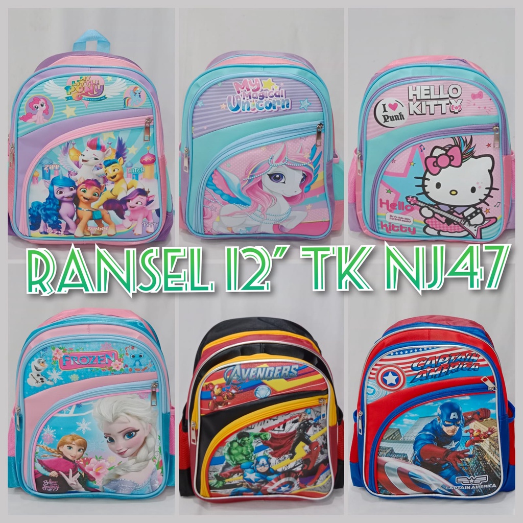 JOYELSY - TAS RANSEL / TAS GENDONG SEKOLAH NJ47 MOTIF KARAKTER KARTUN