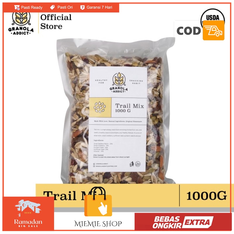 

Trail Mix Sunflower Pumpkin Seeds Almond Raisin Cranberry 1000G