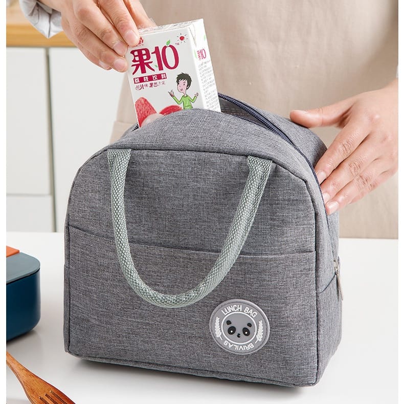OKESTORE_PKU / COD / Tas Travel / Tempat Bekal / Lunch Cooler Bag Box / Makanan / Aluminium / Sekola