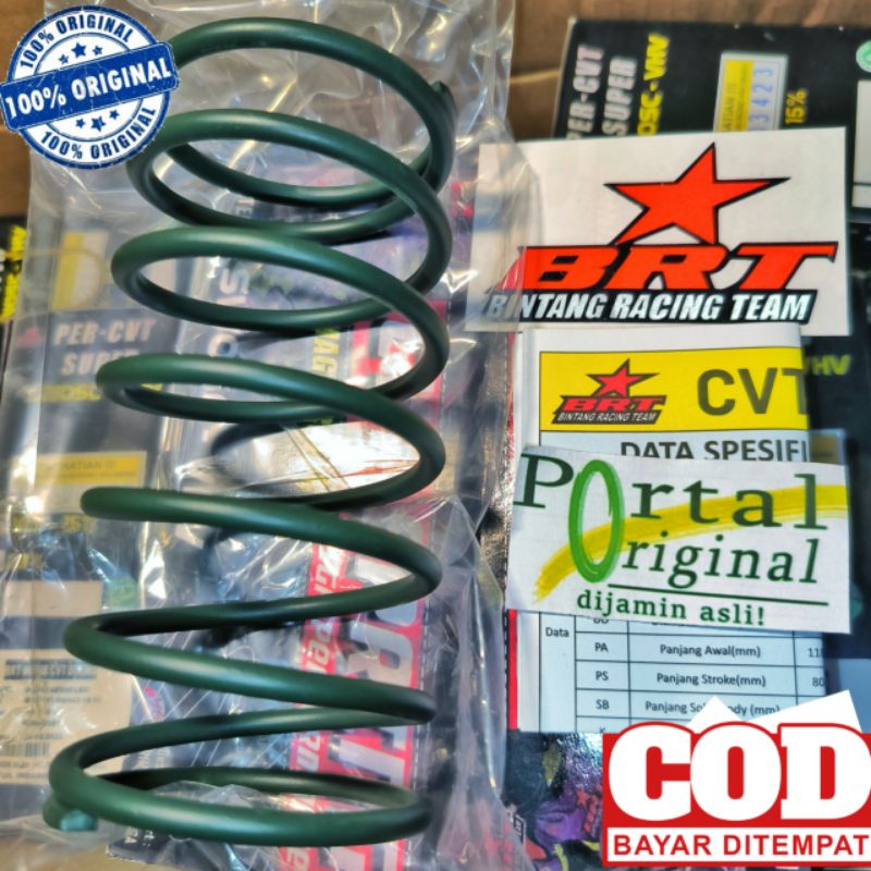 Pir Per CVT BRT 10-15% 20% Nmax Aerox Lexi Xeon Mio M3 GT 125cc 150cc old new 1000 - 1500 RPM hijau 