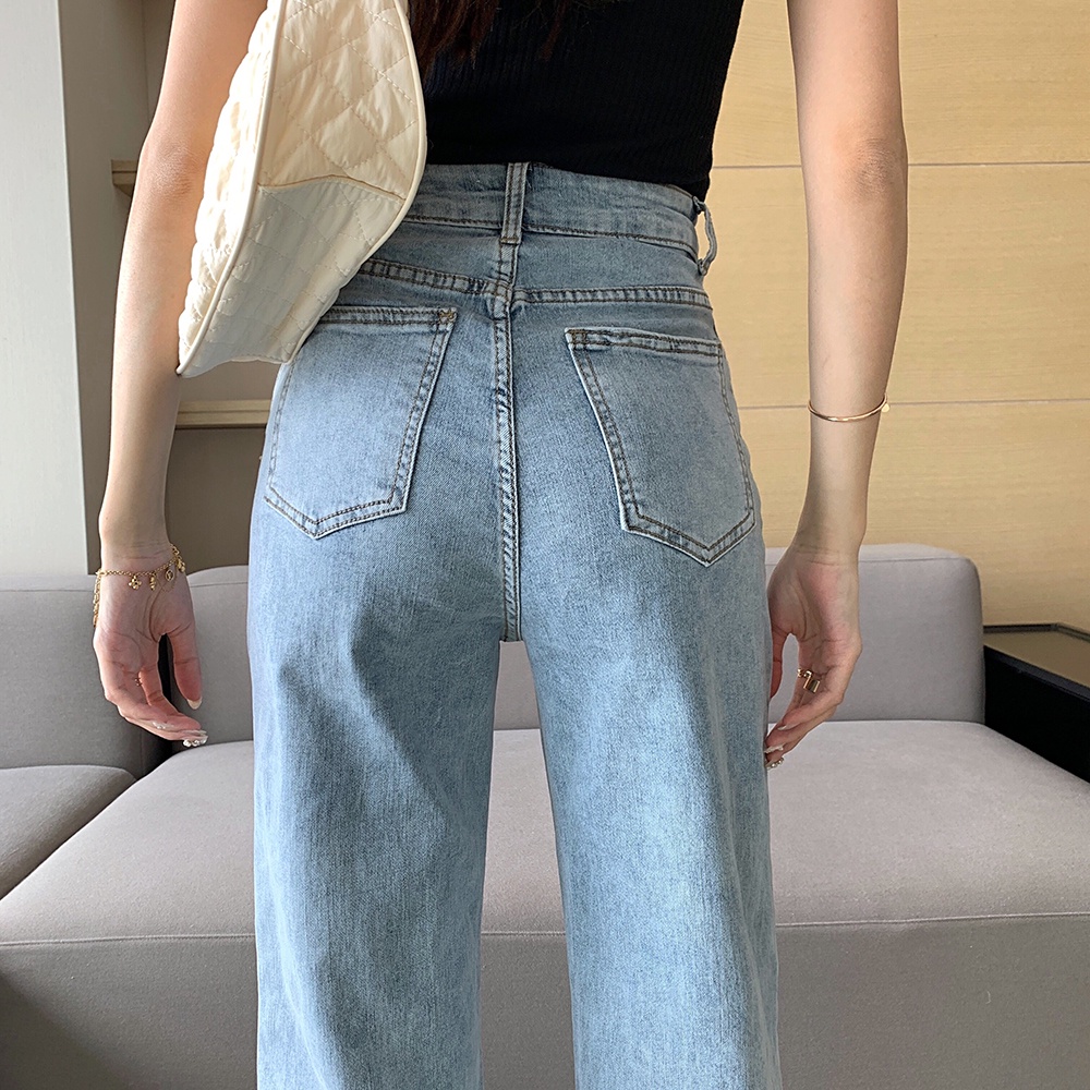 Highwaist Kulot Loose Jeans Wanita Rawis Korea Style Kekinian