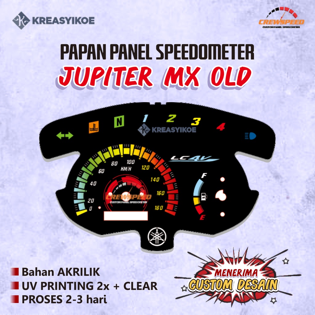 Papan Panel Speedometer Jupiter MX 135 Old Custom Desain Kustom Background