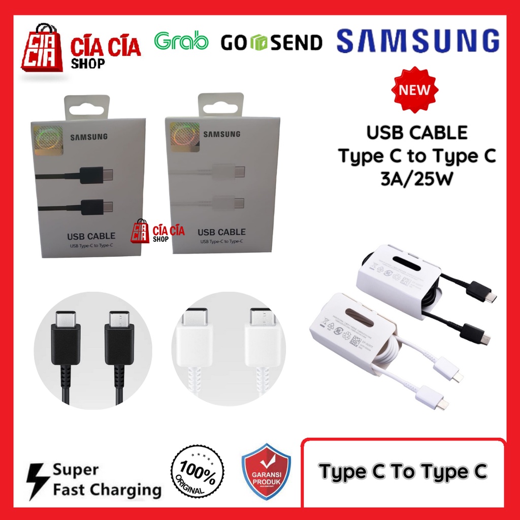 Kabel Charger Type C to Type C Samsung Original Super Fast Charging