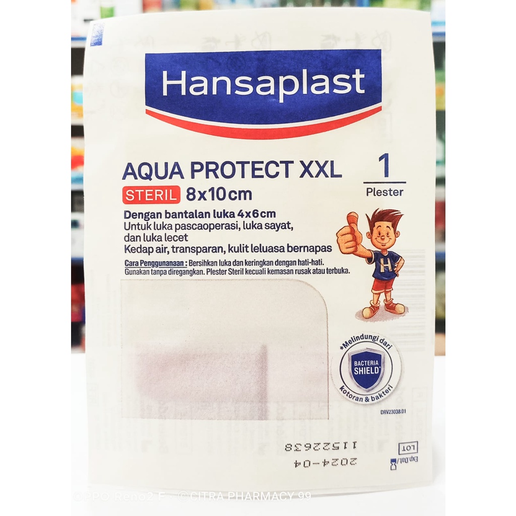 Hansaplast 𝐀𝐪𝐮𝐚 𝐏𝐫𝐨𝐭𝐞𝐜𝐭 𝐗𝐗𝐋 Steril 8 x 10cm - Plester Luka Besar Pasca Operasi