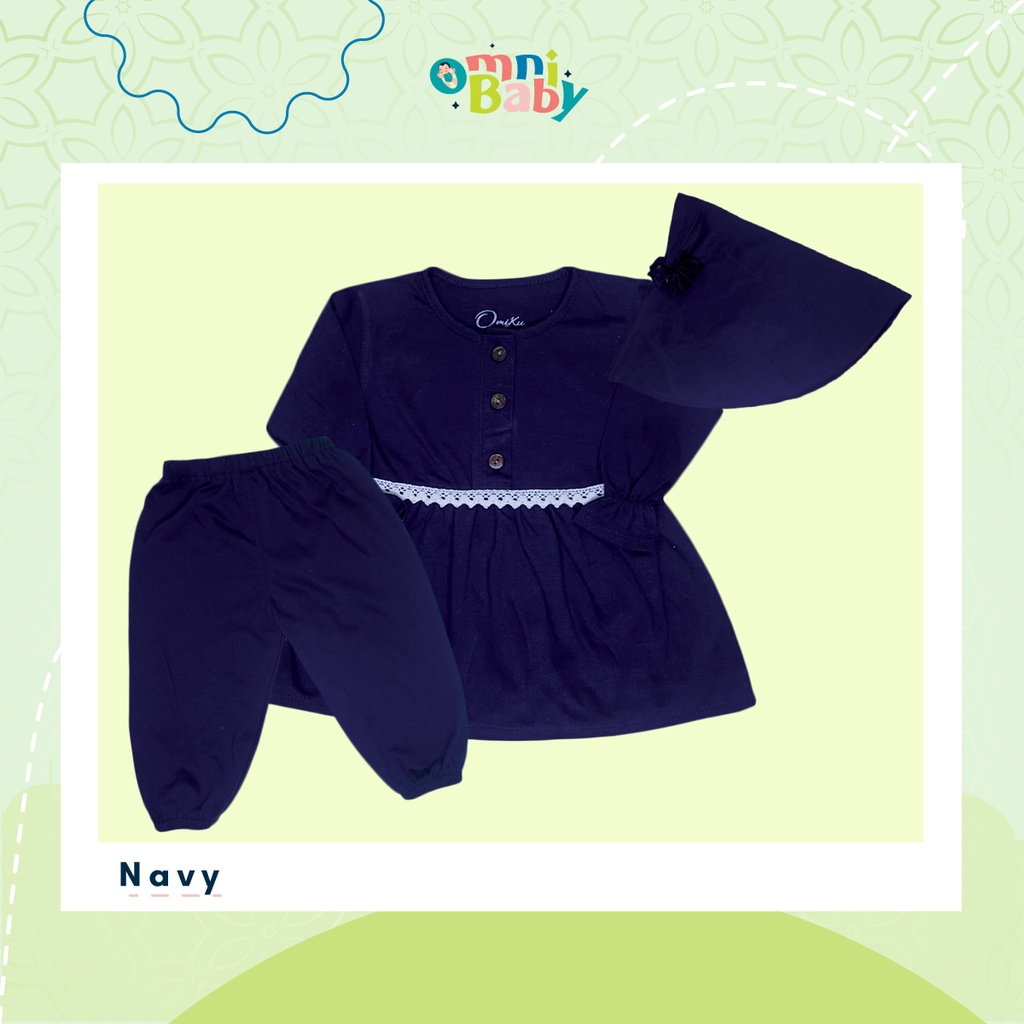 OMNIBABY Setelan Bayi Perempuan/ Tunik Set Bayi  0-12 Bulan SNI