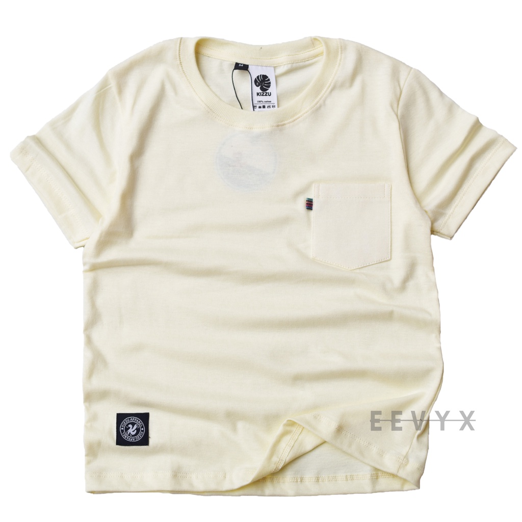 Kizzu Kaos Polos Distro Anak Laki Laki Umur 1-12 Tahun - Navy, Black, Cream, White, Maroon - Eevyx Store