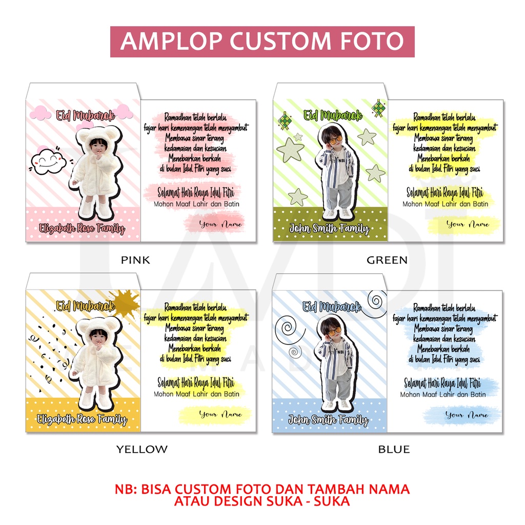 Amplop Lebaran Custom Pakai Foto Sendiri