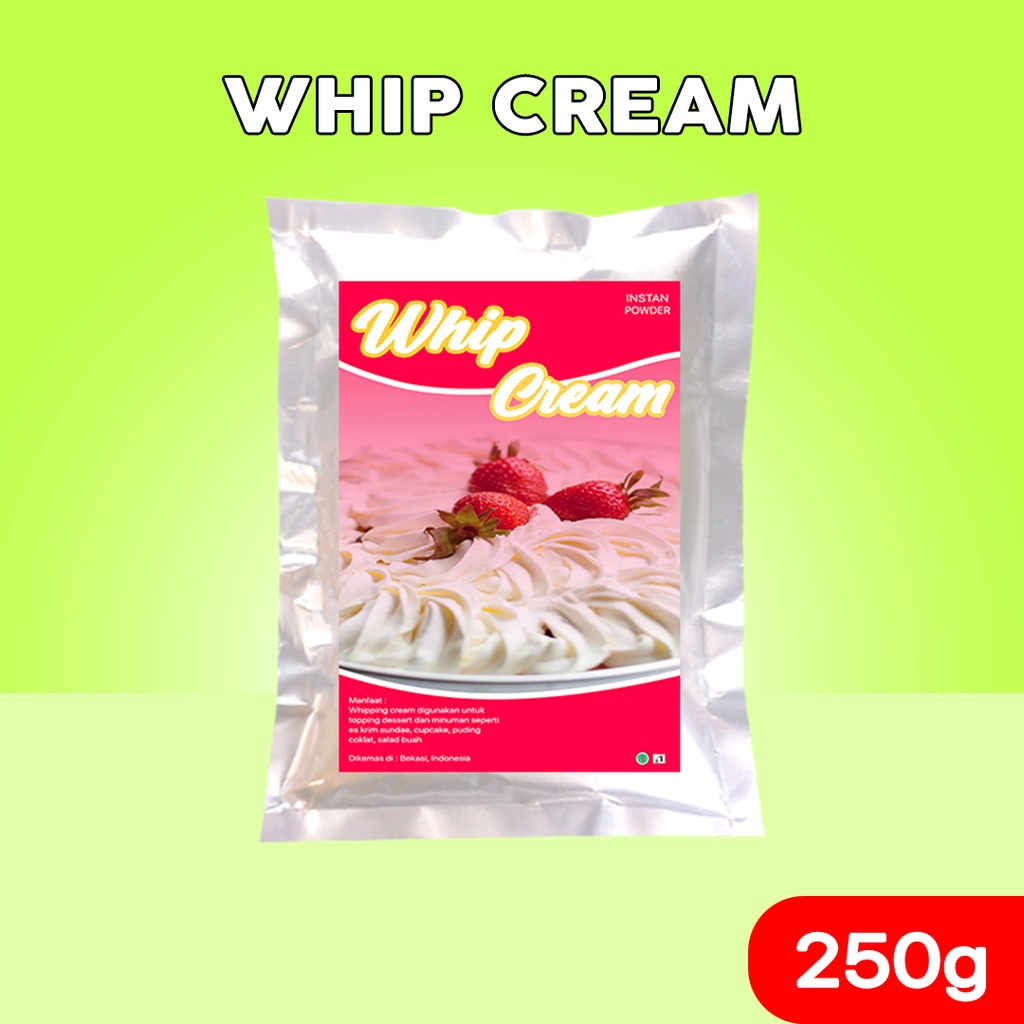 Whip cream topping 250gr / whipped cream bubuk 250gr  / whipping cream 250gr / topping whipping cream