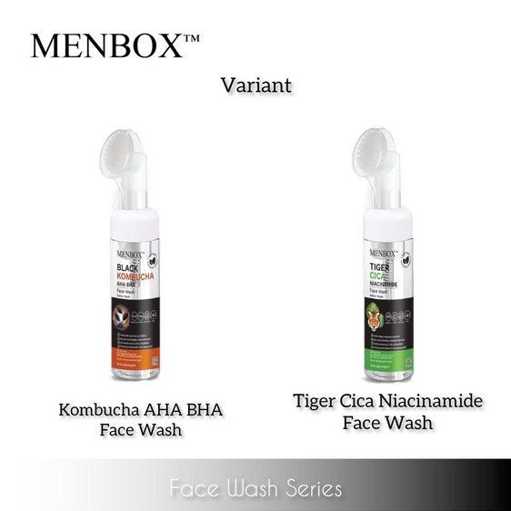 MENBOX FACE WASH SERIES NIACINAMIDE// KOMBUCHA AHA BHA