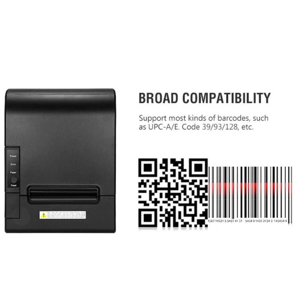 Printer Mini Thermal Printer POS USB Network Serial Port 80 mm - JP80H-USE - Black