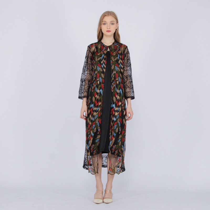 Dress kondangan Formal Fleur Dress & Fleur Outer