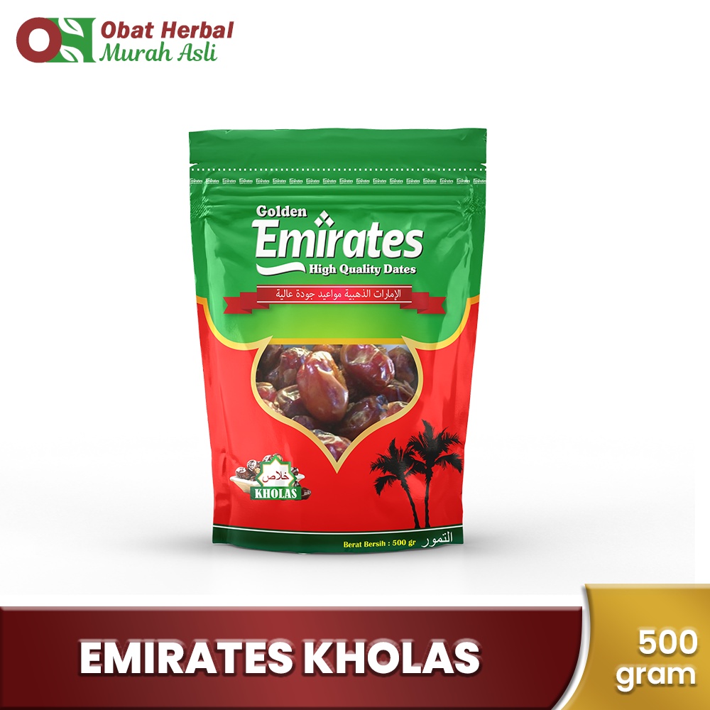 Kurma Kholas Emirates 500g:- KURMA PREMIUM VERSI POUCH Camilan Sehat Berkualitas Tinggi dari Uni Emirat Arab