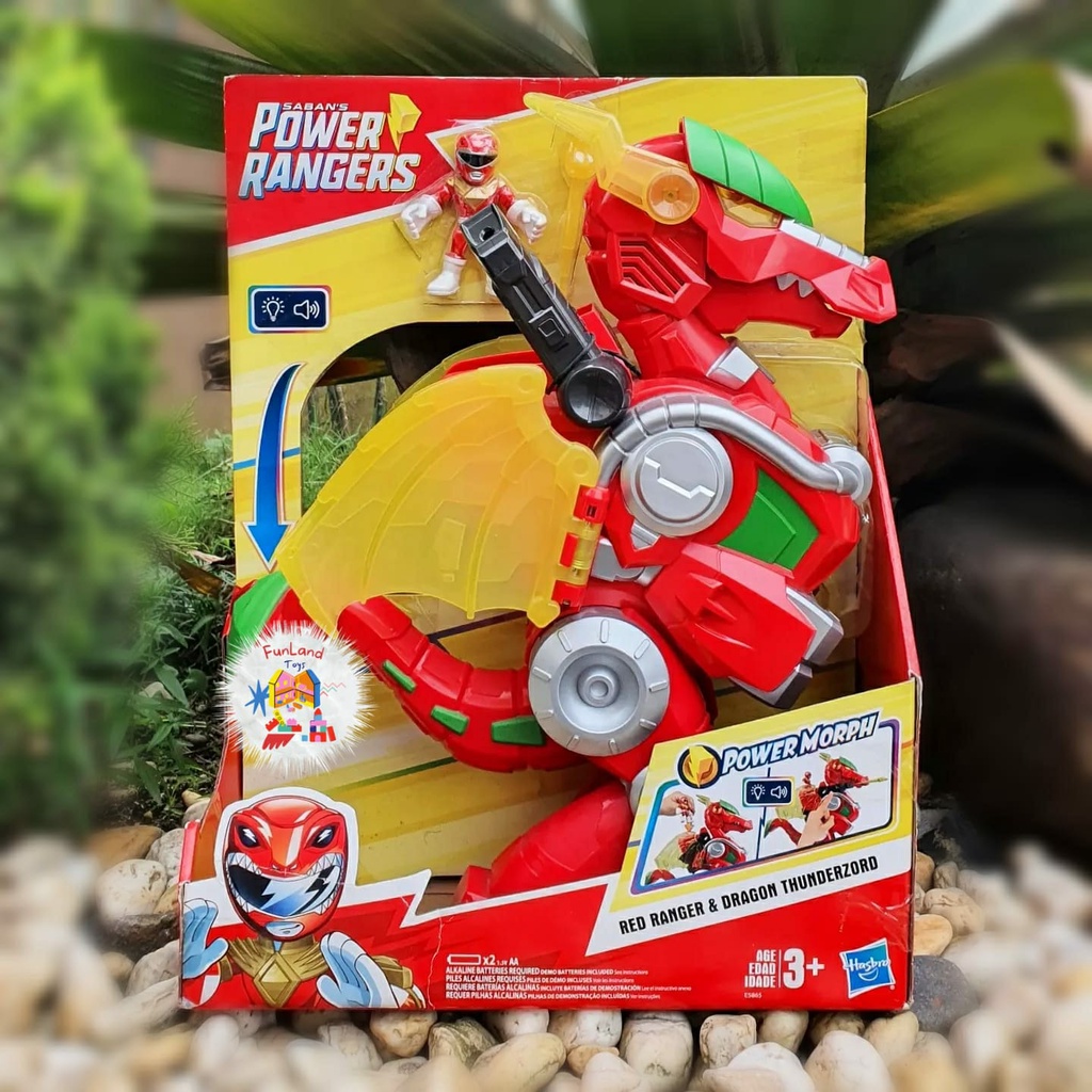 Power Rangers Red Ranger & Dragon Thunderzord with lights and sounds