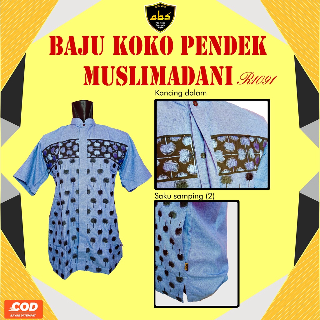 BAJU KOKO PENDEK MUSLIMADANI / KOKO MOTIF / KOKO MUSLIM /  BAJU MUSLIM / KOKO BORDIR / NYAMAN