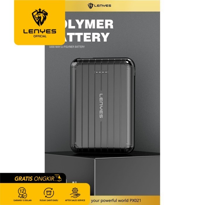 LENYES PX021 Powerbank 5000MAH Fast Charge 10W Real Capacity Original - Black portable power bank emergency charger