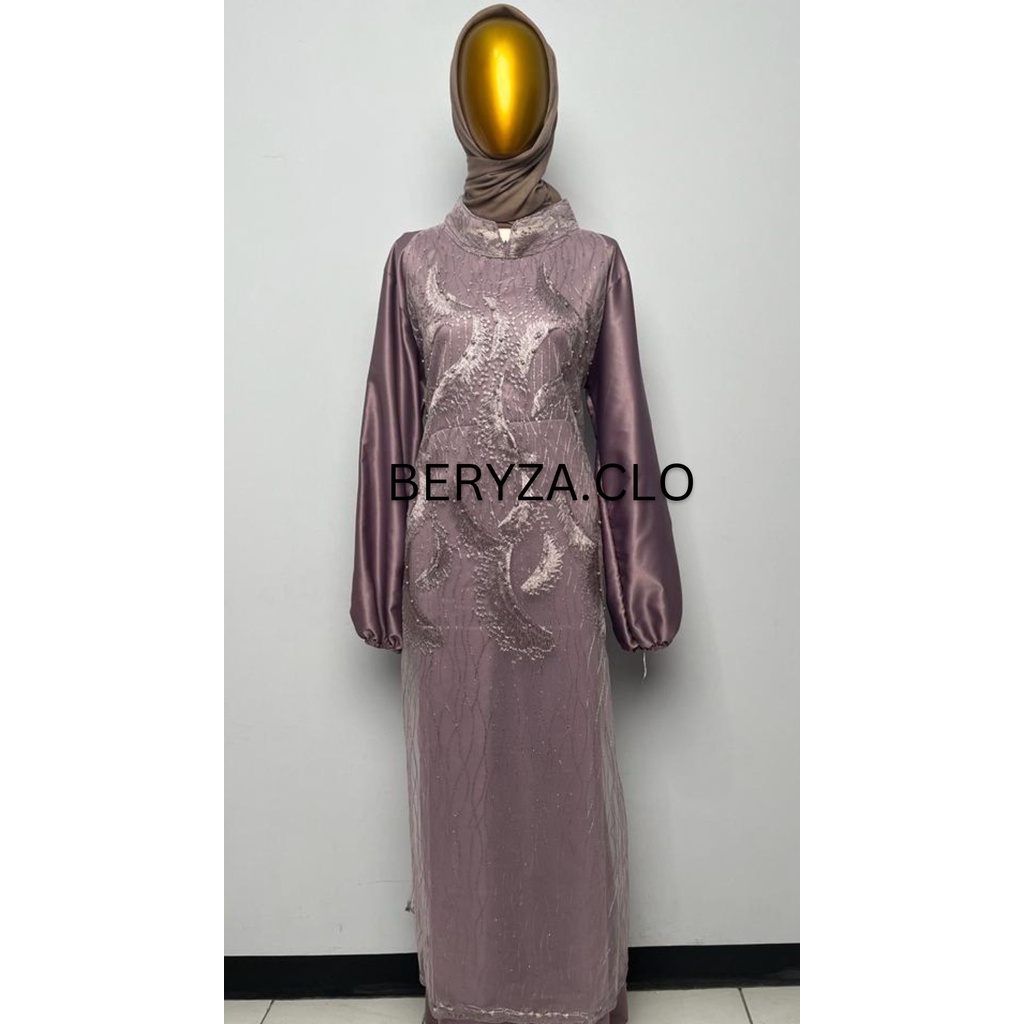 GHUZELIM DRESS / BAHAN SATIN ROBERTO / GAUN KONDANGAN / GAMIS BRUKAT / BUSANA LEBARAN / ALL SIZE FIT