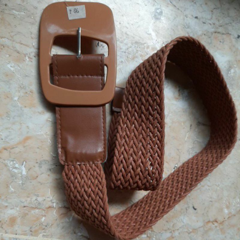 Sabuk ikat pinggang Kepang Coklat