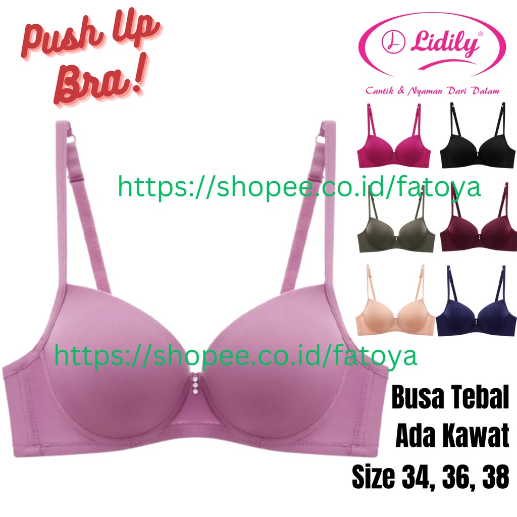 LYDYLY Bra BH Push Up Kawat Busa Tebal Silky Soft Kait 2 Size 34/36/38