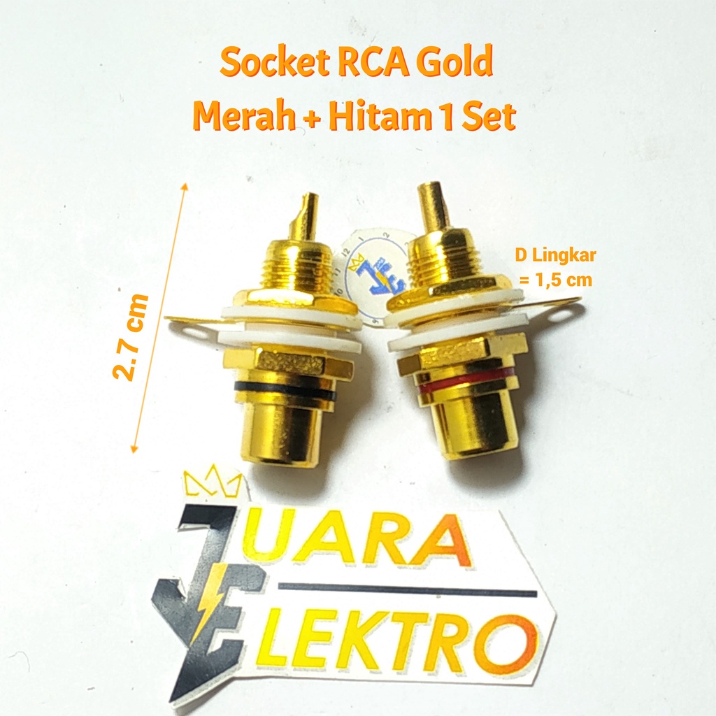 Socket RCA Gold Merah + Hitam 1 Set