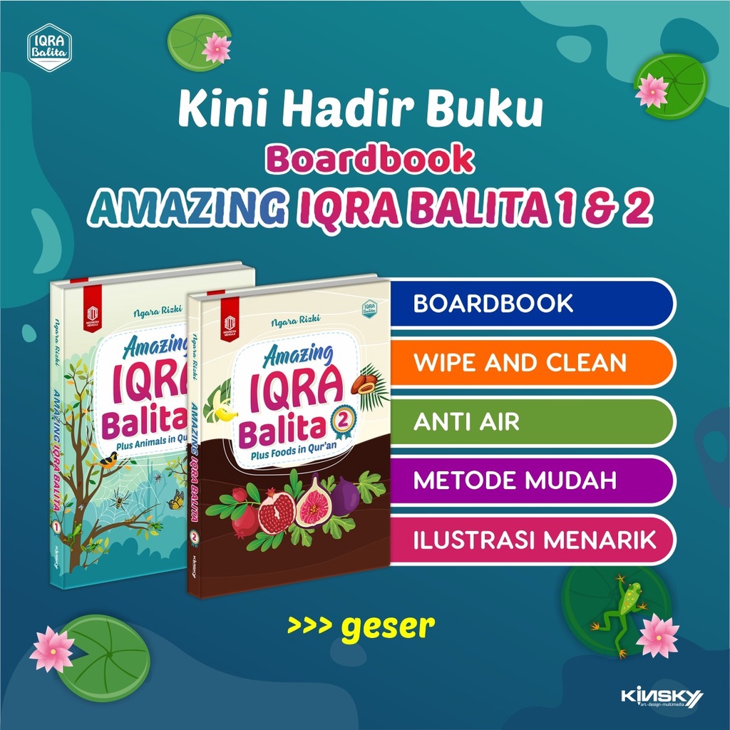 BUKU IQRA | AMAZING IQRO BALITA BOARDBOOK JILID 1 DAN JILID 2