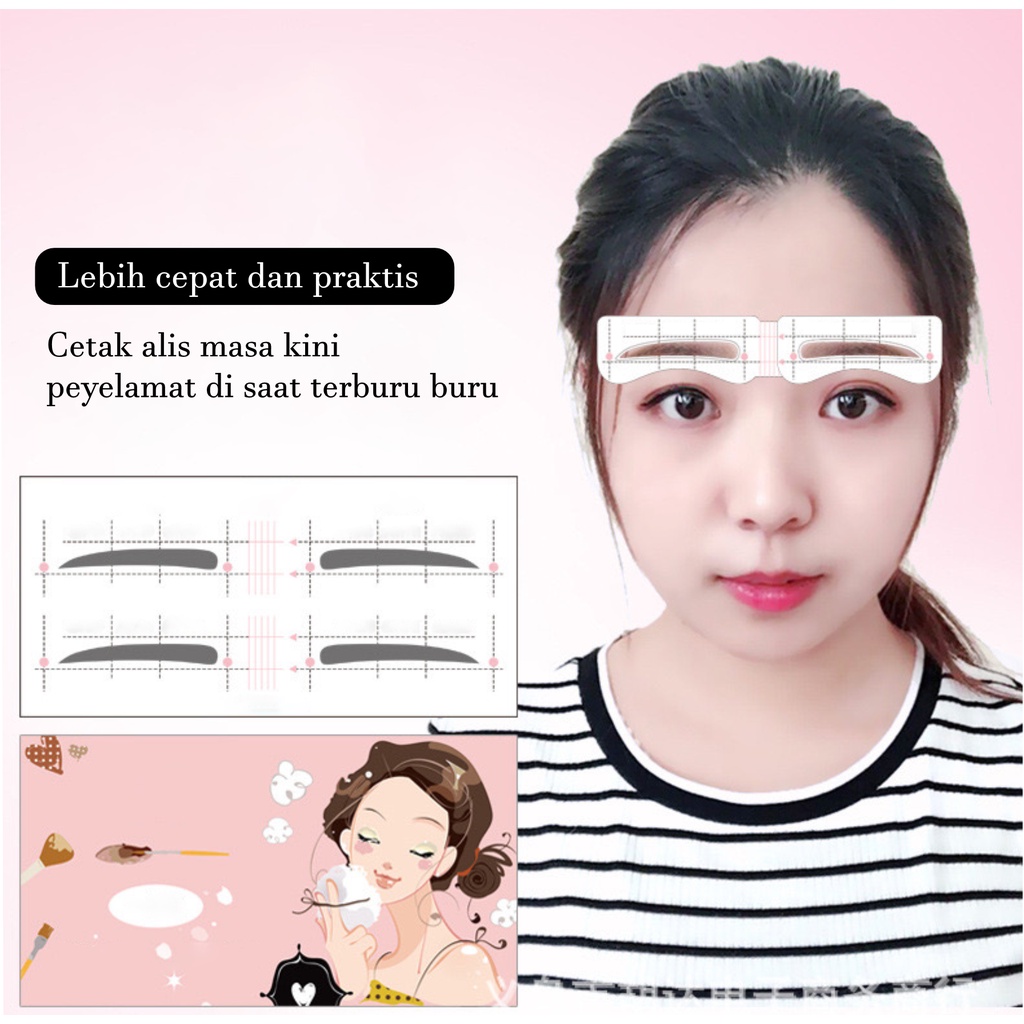 Cetakan Alis Instant Praktis Mudah Displikasikan Dengan 12 Model Alis