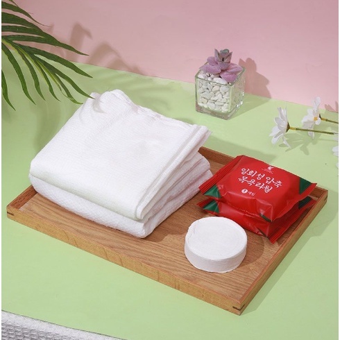 Travel Portable cotton bath Towel / Handuk Pil Tablet Besar