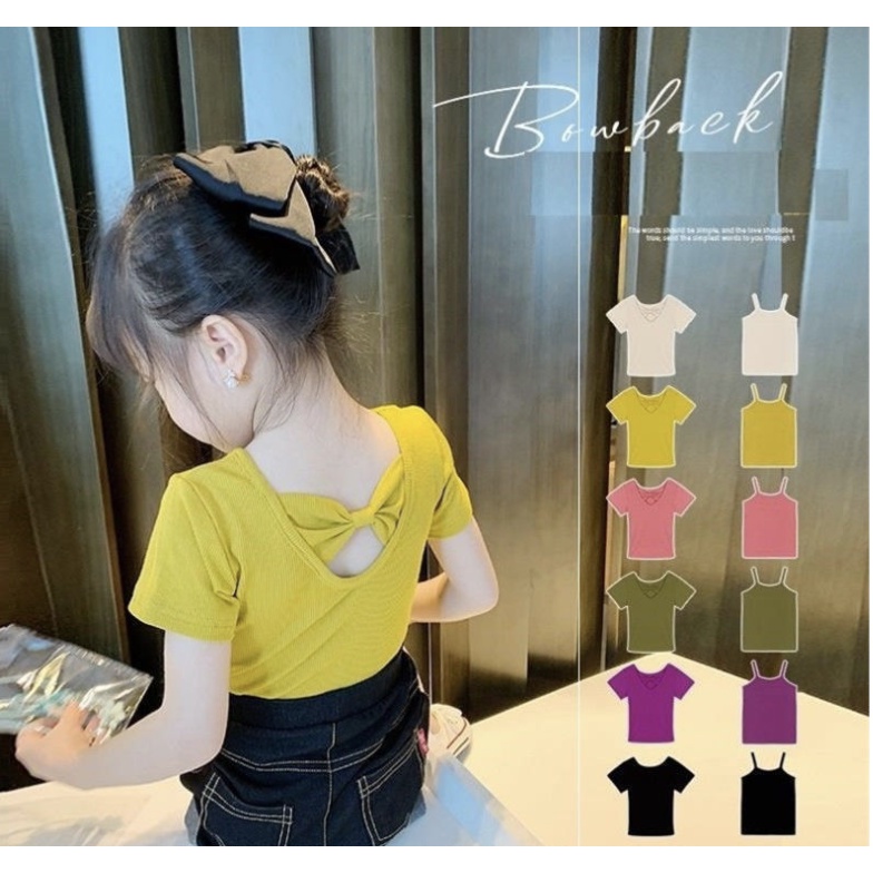 babyfit [3-8thn] baju kaos atasan bowback blouse multi warna baju import nyl-0612r